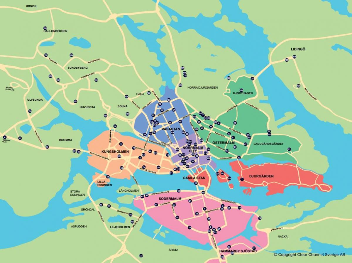 kaart van die stad fiets kaart Stockholm