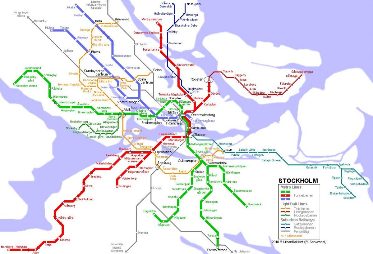 Swede tunnelbana kaart