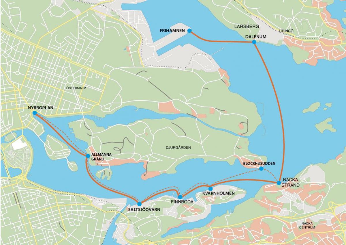 kaart van frihamnen Stockholm