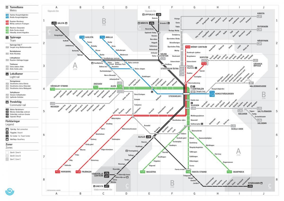 kaart van die metro sl