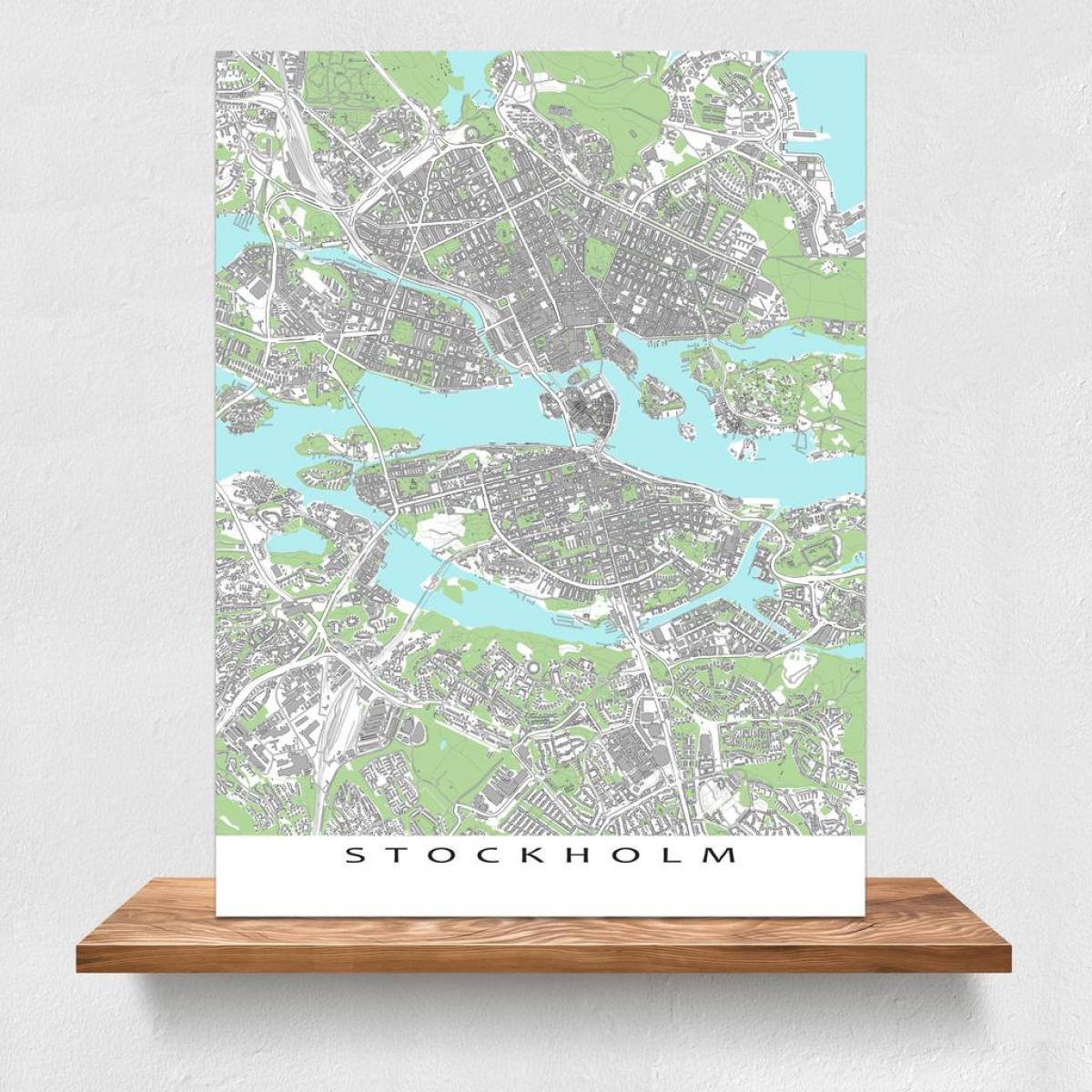 kaart van Stockholm kaart druk