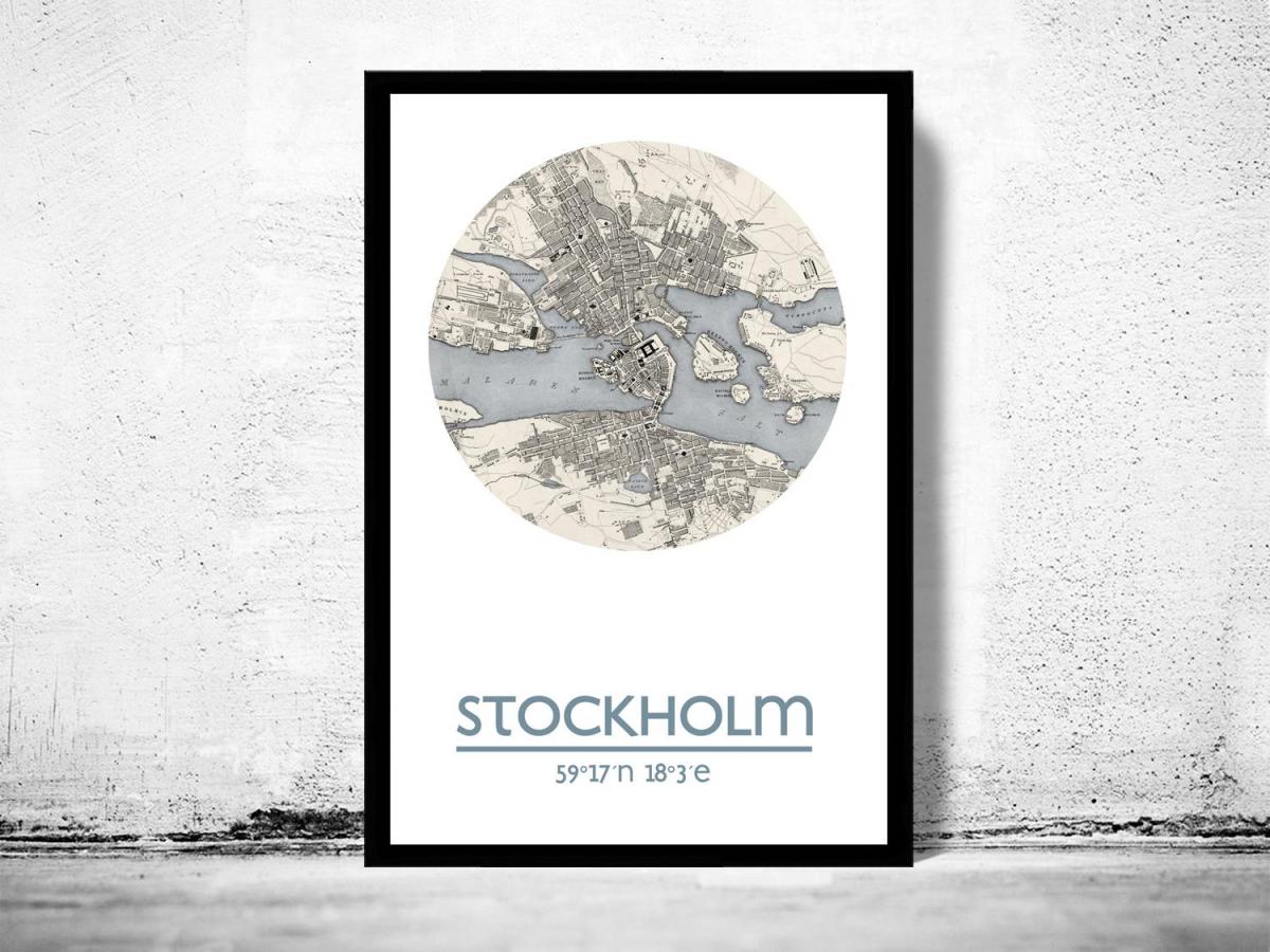 kaart van Stockholm kaart plakkaat