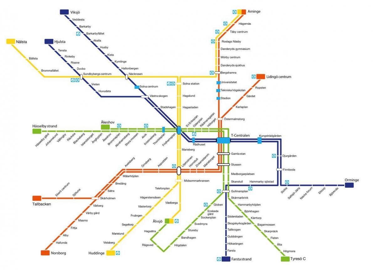 kaart van Stockholm metro kuns