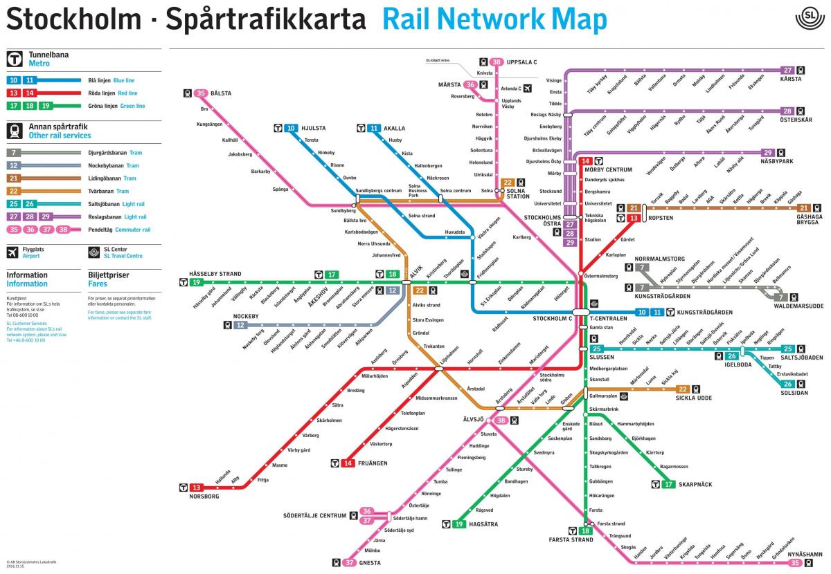 metro kaart in Stockholm