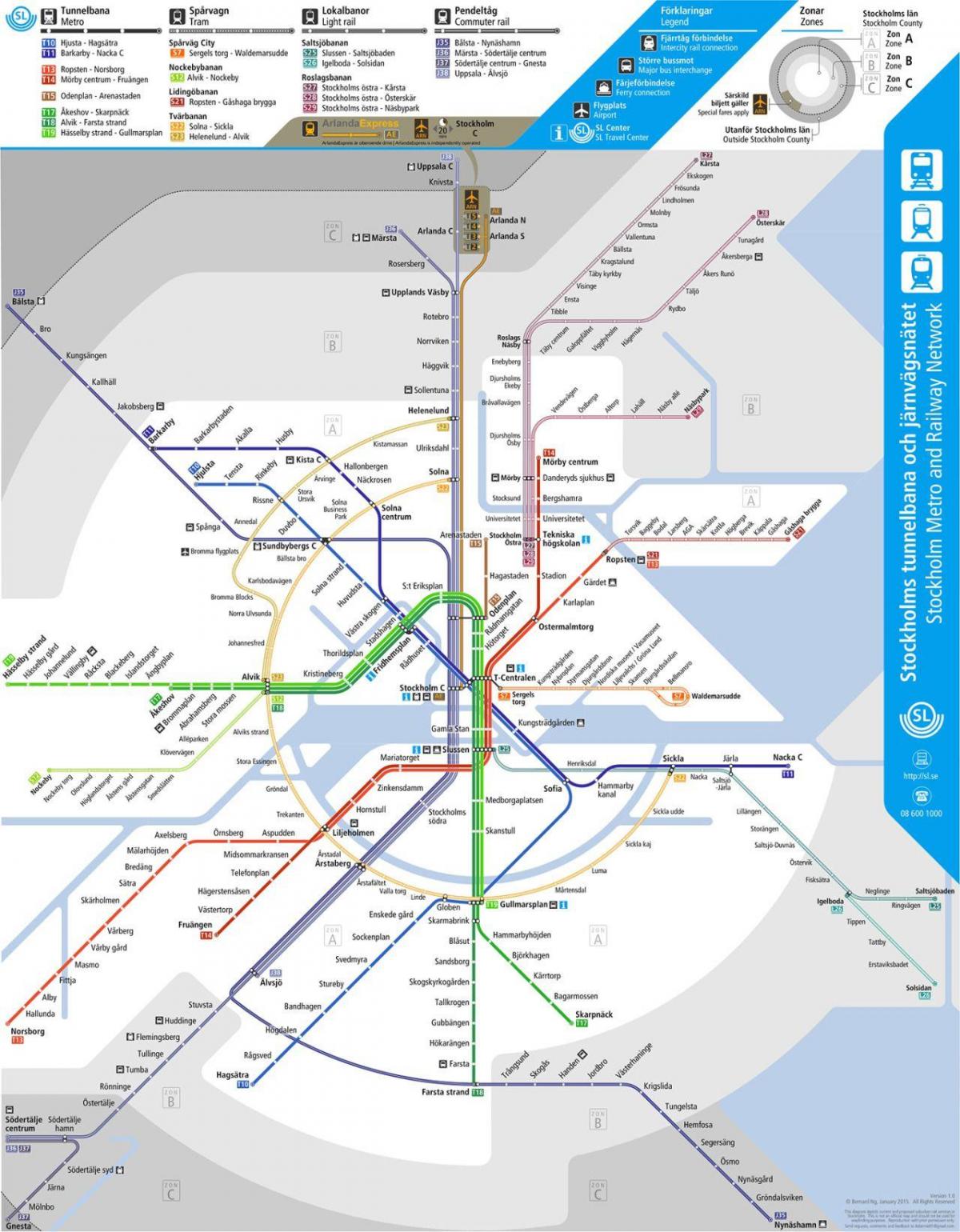 openbare vervoer kaart Stockholm