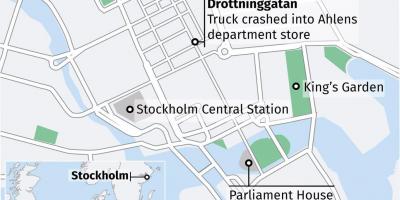 Kaart van drottninggatan Stockholm