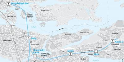 Kaart van nacka Stockholm
