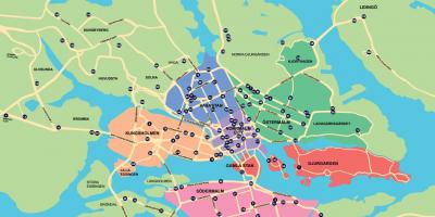 Kaart van die stad fiets kaart Stockholm