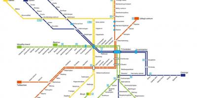 Kaart van Stockholm metro kuns