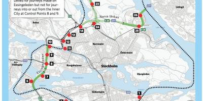 Kaart van Stockholm opeenhoping aanklag