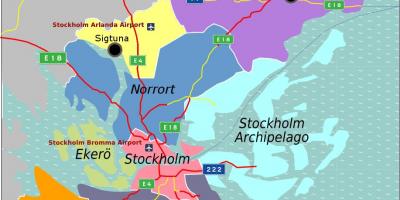 Kaart van Stockholm voorstede